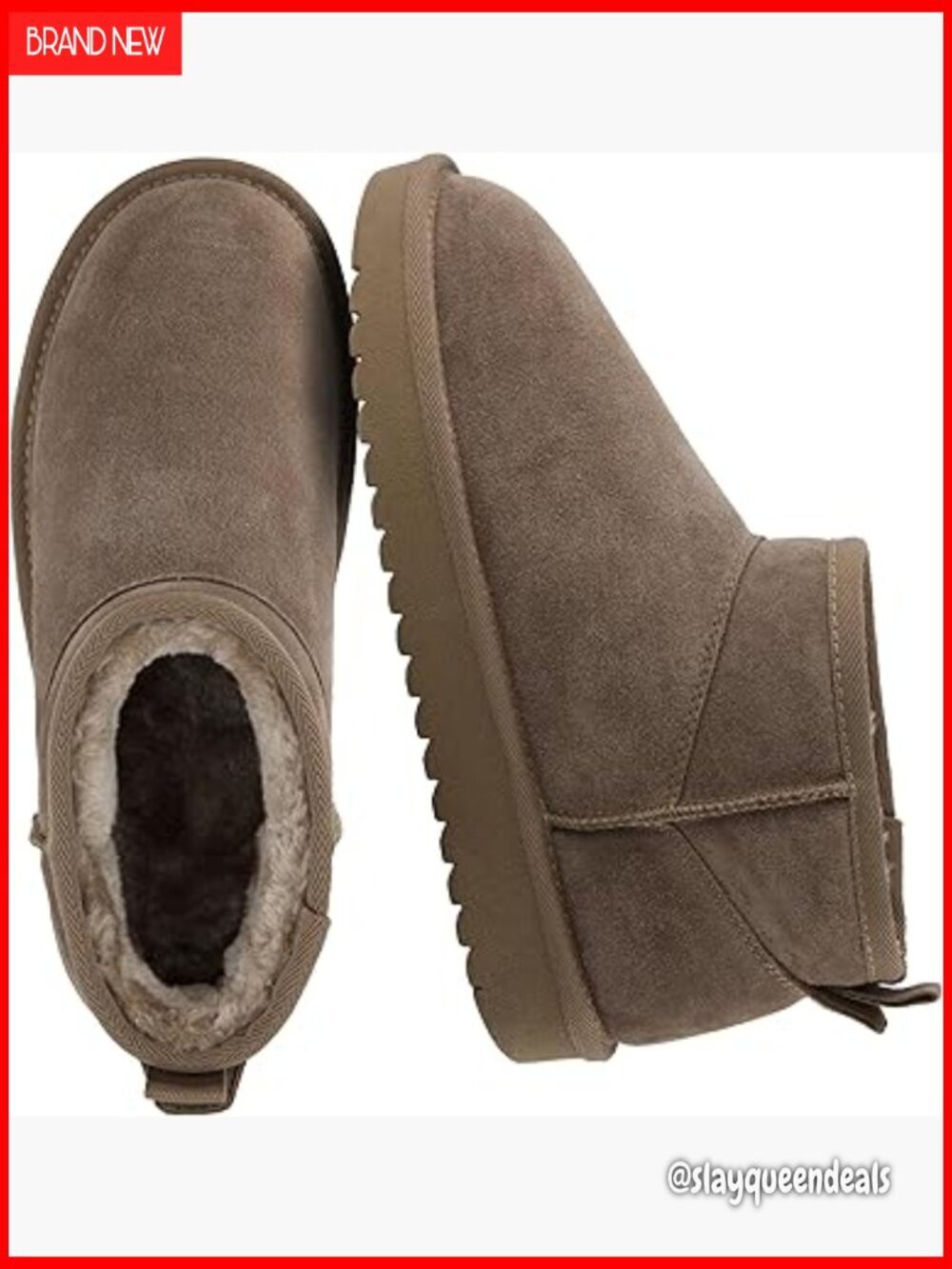 Genuine Suede Ankle Boots with Faux Fur Lining and Memory Foam